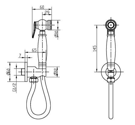 Фото гигиеническая лейка boheme imperiale 405, золото