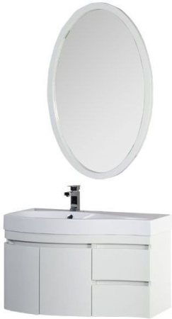 Фото комплект мебели aquanet сопрано 95 l белый (2 дверцы 2 ящика)