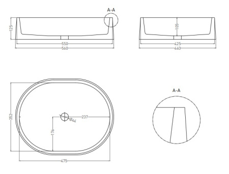 Фото раковина salini s-stone gloria 10 1102211mrf, матовая покраска по ral полностью