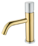 Фото смеситель для раковины boheme stick 121-gcr.2, золото/хром