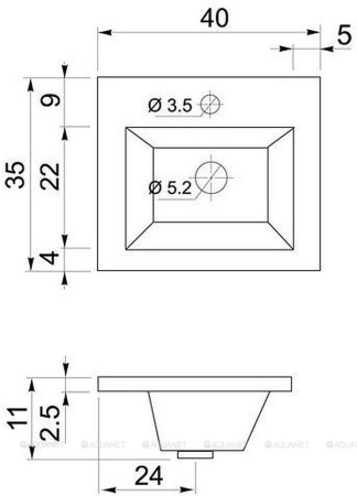 Фото раковина для тумбы aquanet нота 40 new, белая