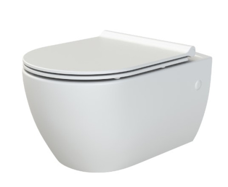 Фото унитаз подвесной безободковый boheme bianca белый матовый, сиденье микролифт