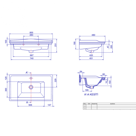 Фото раковина opadiris кападокия 80 см, белая