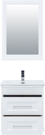 Фото комплект мебели для ванной aquanet бостон м 60 белый матовый