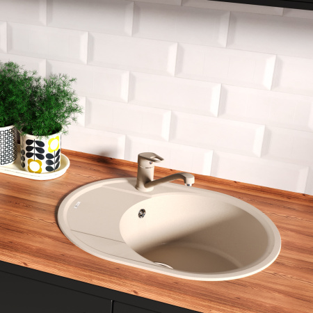 Фото мойка кухонная lemark lacha 620 шампань