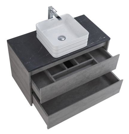 Фото тумба подвесная belbagno kraft 80 cemento grigio