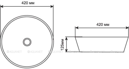 Фото раковина накладная aquanet smart-1-mb 42*42 см, черная матовая