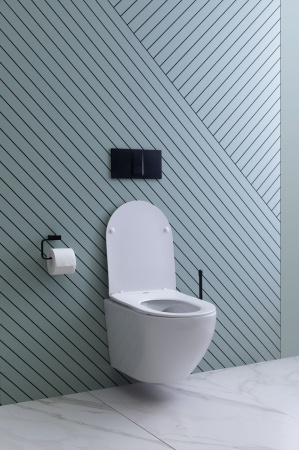 Фото унитаз подвесной безободковый aquanet rimless cetus 2.0 w lx-1901 белый, сиденье микролифт