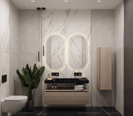 Фото зеркало с подсветкой armadi art vallessi 568-g 60*110 см, золото