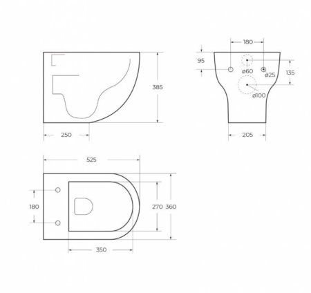 Фото унитаз подвесной безободковый belbagno onda bb066chr, белый