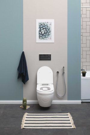 Фото унитаз подвесной безободковый aquanet rimless glide-w cl-11042 белый, сиденье микролифт