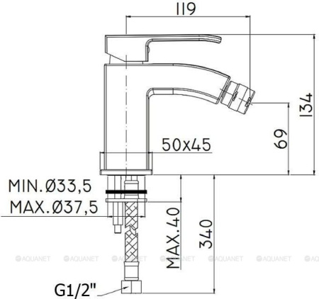 Фото смеситель для биде paffoni level les131cr, хром