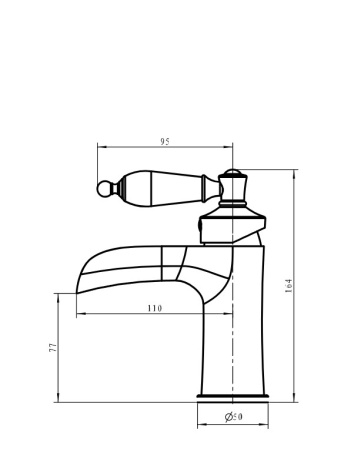 Фото смеситель для раковины boheme vogue crystal 211-crst, золото