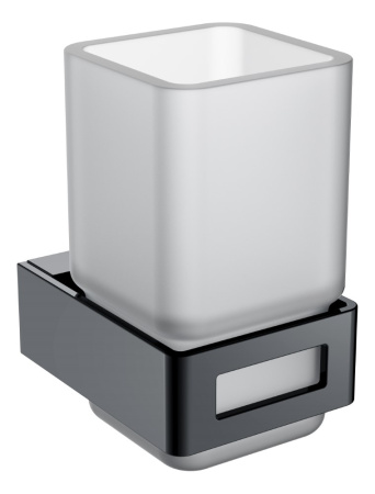 Фото стакан настенный boheme q 10944-sgm, черный хром