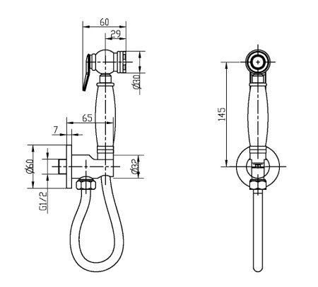 Фото гигиеническая лейка boheme imperiale 405-2, золото