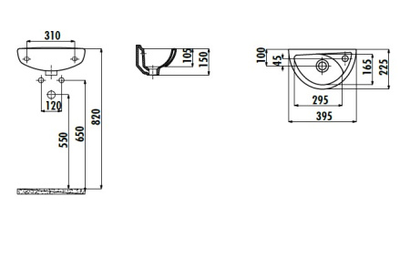Фото раковина подвесная creavit tp040-00cb00e-0000 39*23 см, белая