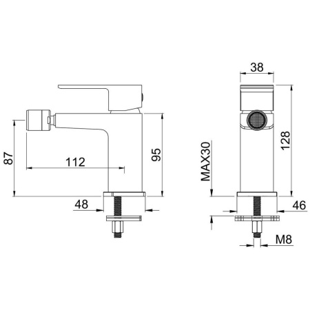 Фото смеситель для биде allen brau infinity 5.21004-31, черный матовый