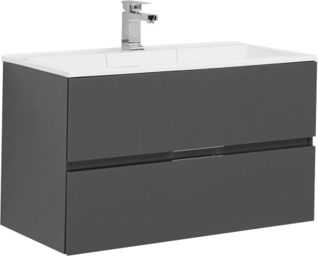 Фото комплект мебели aquanet алвита 90 серый антрацит