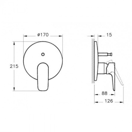 Фото встраиваемый смеситель для ванны vitra x-line a42251exp, хром