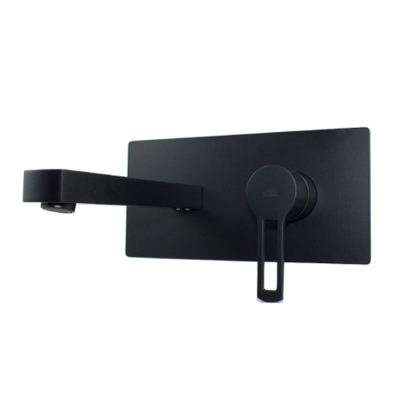 Фото смеситель для раковины paffoni ringo rin104no встраиваемый в стену, черный матовый