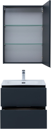 Фото мебель для ванной aquanet алвита new 60 2 ящика, антрацит