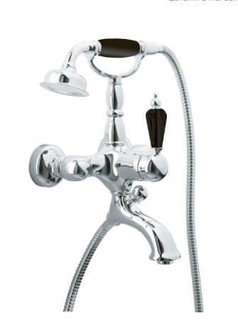 Фото смеситель для ванны boheme tradizionale nero 243, хром