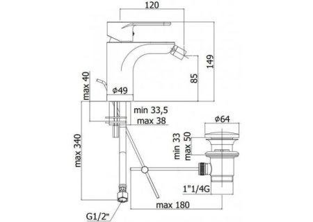 Фото смеситель для биде paffoni green gr135cr, хром