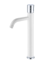 Фото смеситель для раковины высокий boheme stick 122-wcr, белый глянец/хром