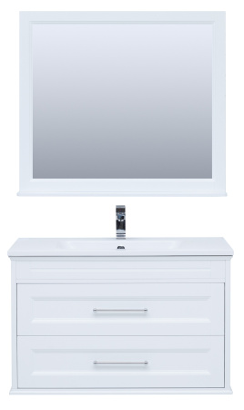 Фото комплект мебели aquanet бостон м 100 белый (лит. мрамор)