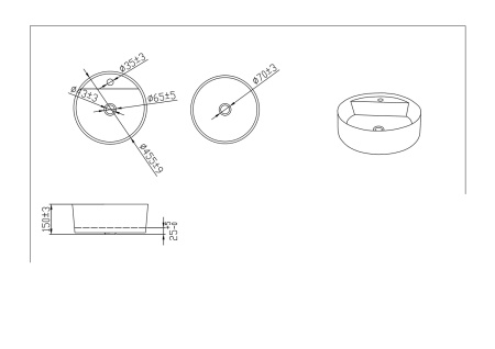 Фото раковина накладная bravat affability c22284w-1-eng 45,5*45,5 см, белая