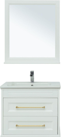 Фото комплект мебели aquanet бостон м 80 белый (ручки золото, раковина эйфория)