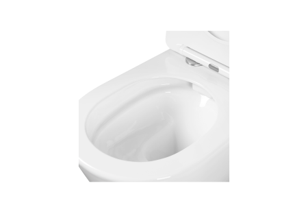 Фото унитаз подвесной безободковый aquatek бетта aq1253w-00 530*360*345 мм, горизонтальный выпуск, тонкое сиденье с механизмом плавного закрывания, крепеж