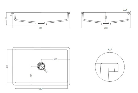 Фото раковина salini s-stone marea 14 1802214mrf, матовая в цвете по ral