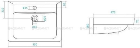Фото раковина мебельная santek тигода 55 1wh302126, белая