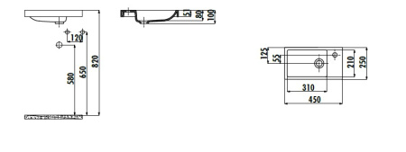 Фото раковина мебельная creavit elmas 45*25 см tp025-00cb00e-0000, белая