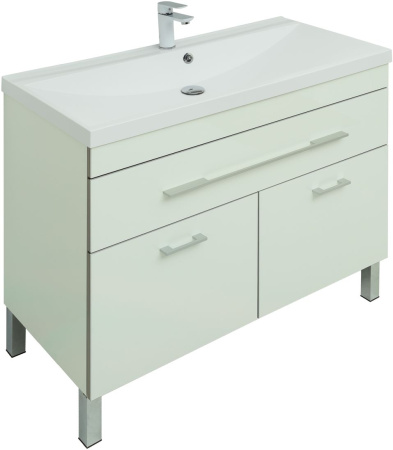 Фото комплект мебели aquanet верона 100 белый (напольный 1 ящик 2 дверцы)