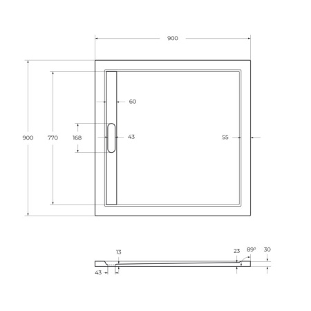 Фото поддон из искусственного мрамора cezares tray-as-a-90-30-w 90*90 см, белый