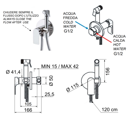 Фото гигиенический душ со смесителем remer infinity i65, хром