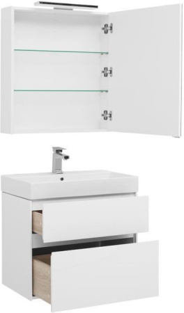 Фото комплект мебели aquanet бруклин 70 белый