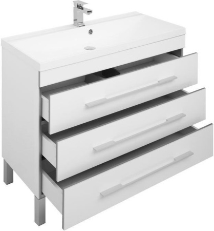 Фото комплект мебели aquanet верона new 100 белый (напольный 3 ящика)
