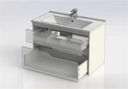 Фото тумба подвесная с раковиной aquanet модена 85 белый