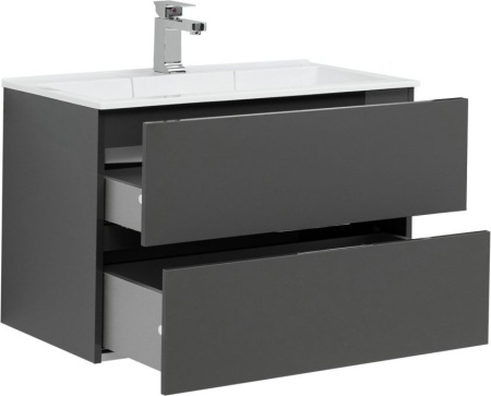 Фото комплект мебели aquanet алвита 80 серый антрацит