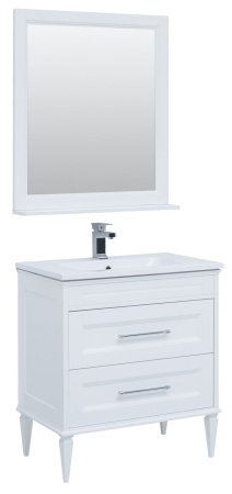 Фото комплект мебели aquanet бостон м 80 белый( лит. мрамор)