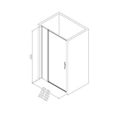 Фото дверь в нишу allen brau priority 3.31039.bba 160*200 см, профиль черный браш/стекло прозранчое