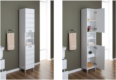 Фото пенал напольный aquanet доминика 35 белый