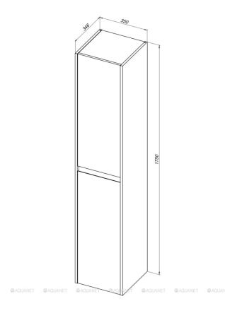 Фото пенал подвесной aquanet nova lite 35 дуб черный