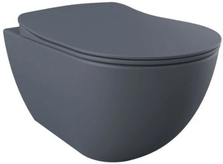 Фото унитаз подвесной безободковый creavit free fe322-11cg00e-0000, холодный серый матовый