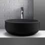 Фото раковина kerasan ciotola 430231 накладная чёрный матовый ø46
