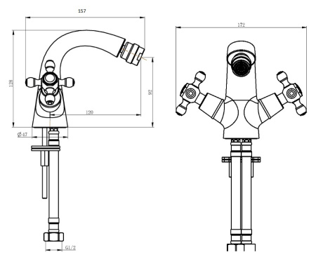 Фото смеситель для биде boheme flora 296-fl, золото