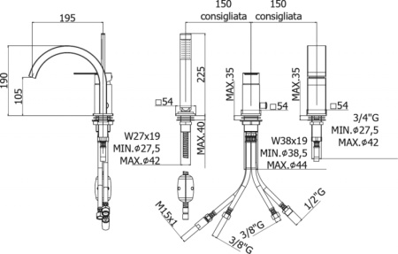 Фото смеситель на борт ванны paffoni tango ta040cr, хром Фото смеситель на борт ванны paffoni tango ta040cr, хром